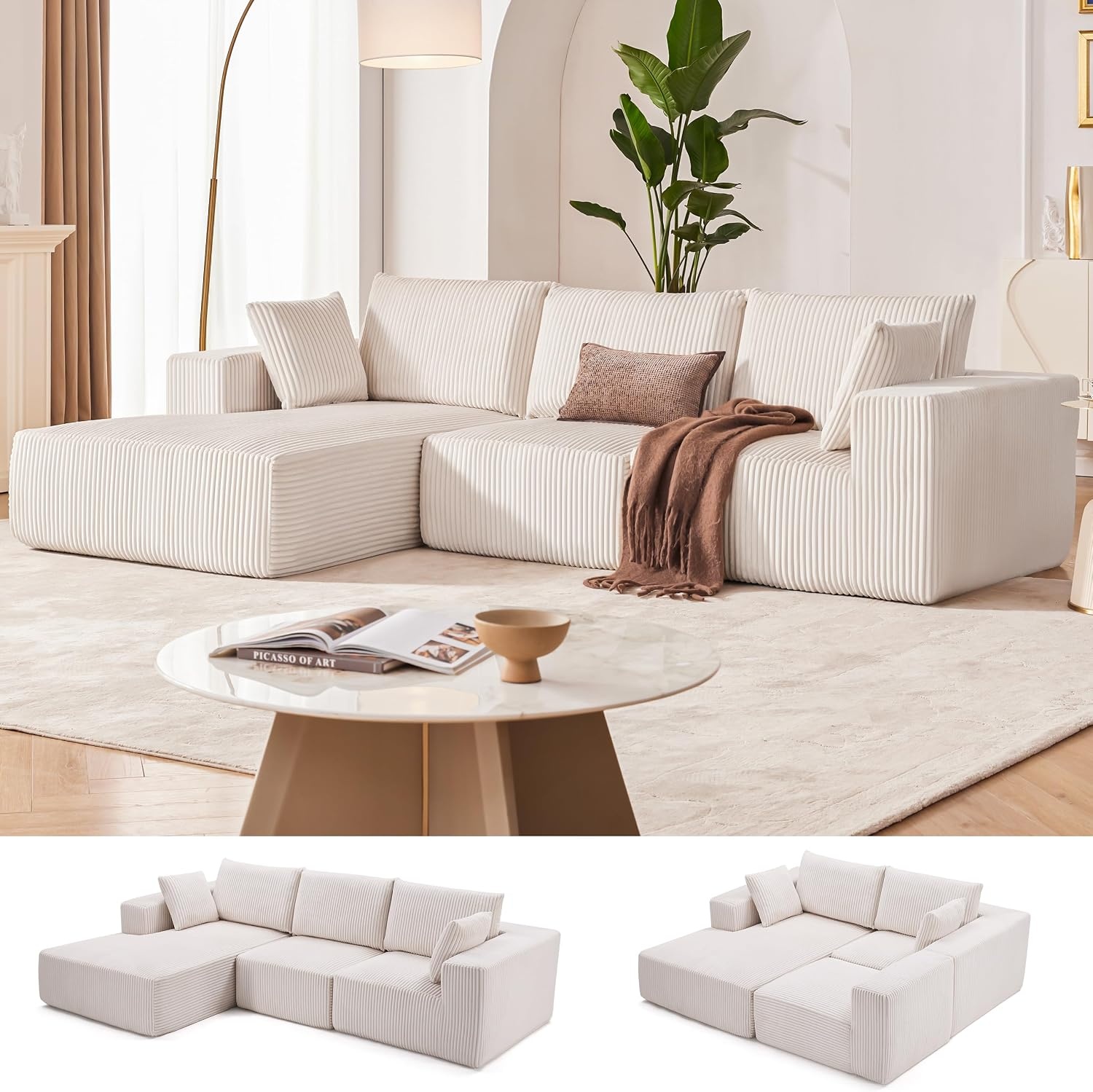 Boneless L-Shaped Sectional Sofa