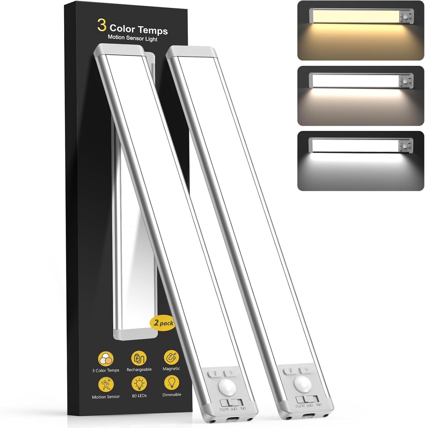 Rechargeable Motion-Sensor Under-Cabinet Lights